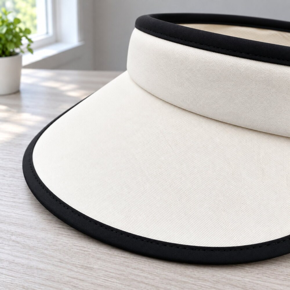Prada White Black Trim Sun Visor - Picture 6 of 6